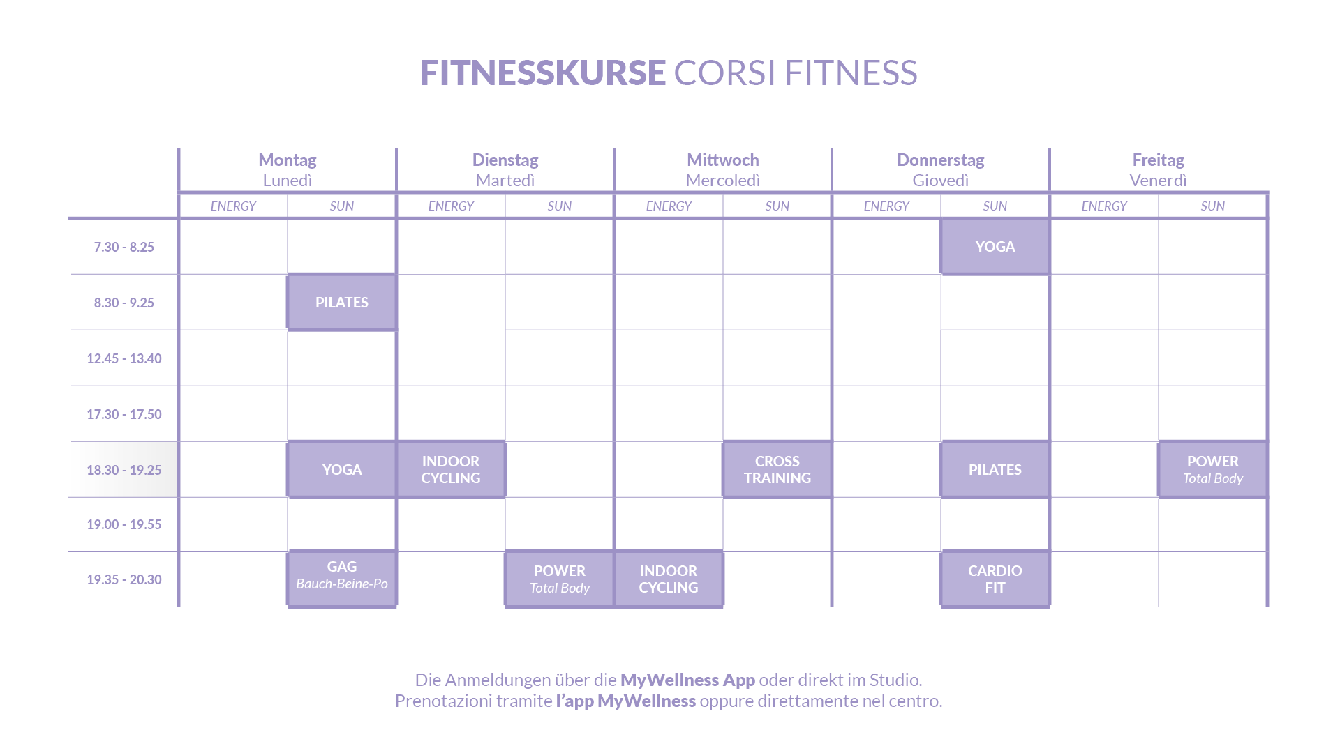 Fitness Kurse Herbst 2023