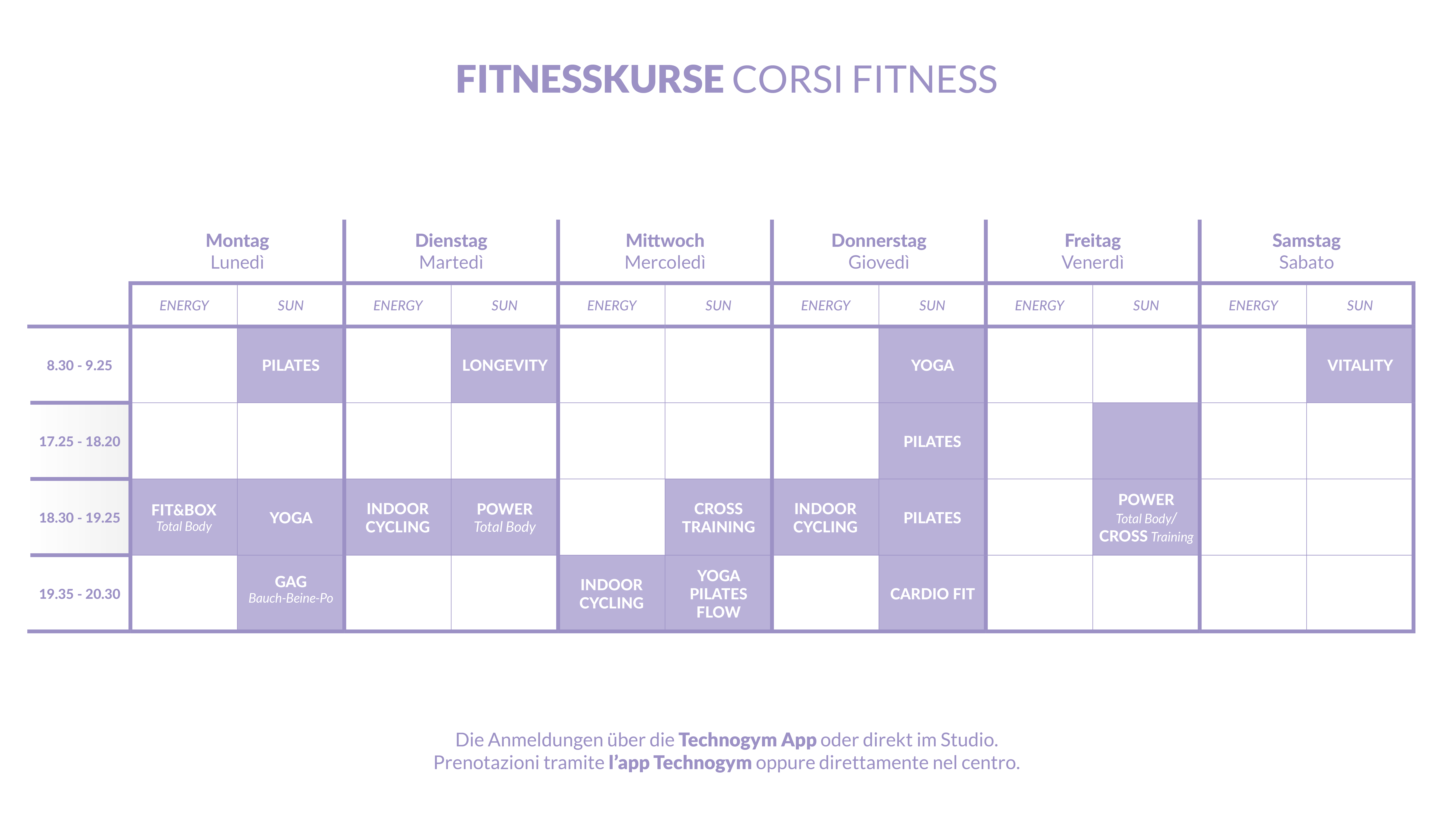 Fitness Kurse Herbst 2025