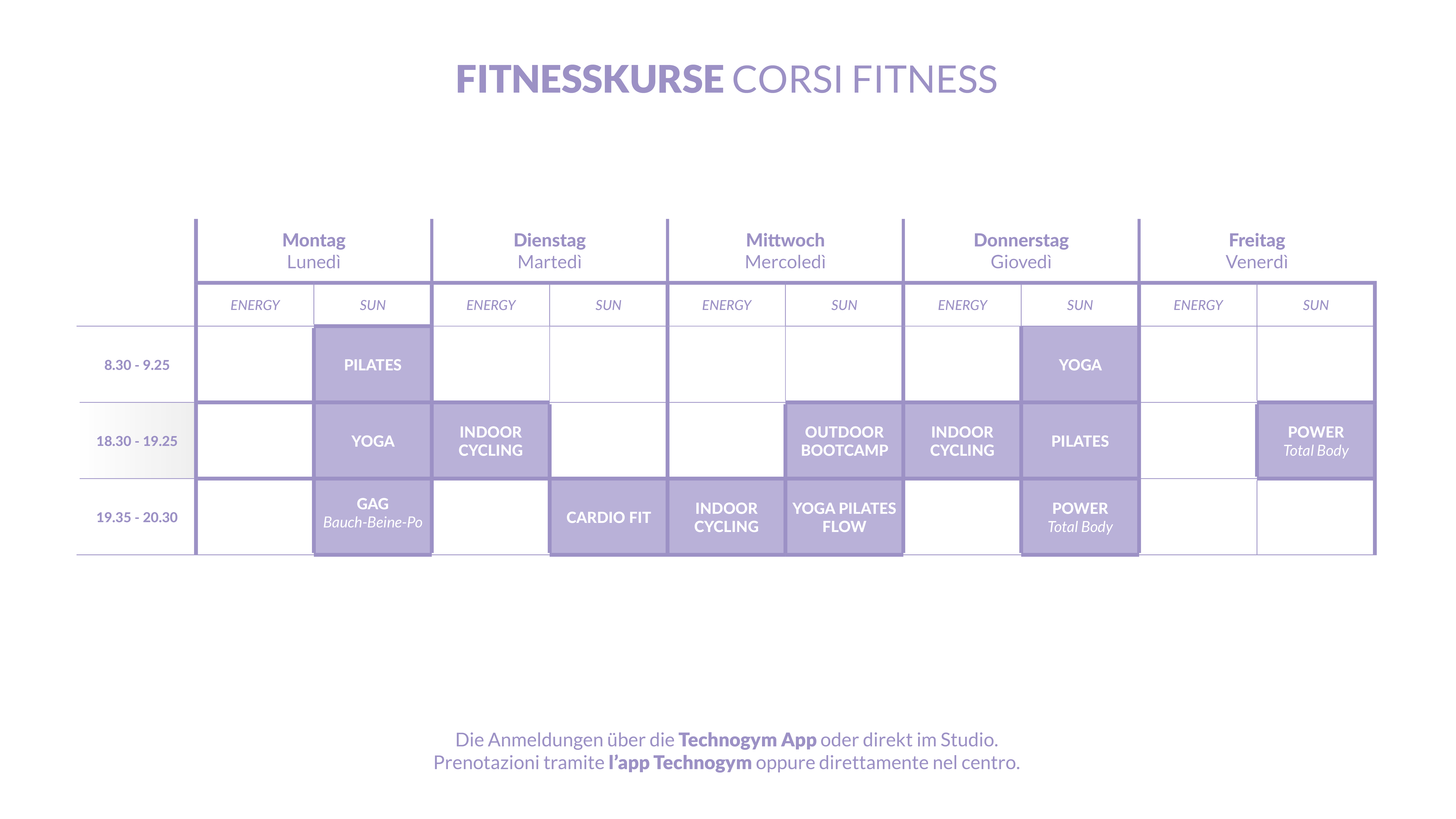 Fitness Kurse Sommer 2025